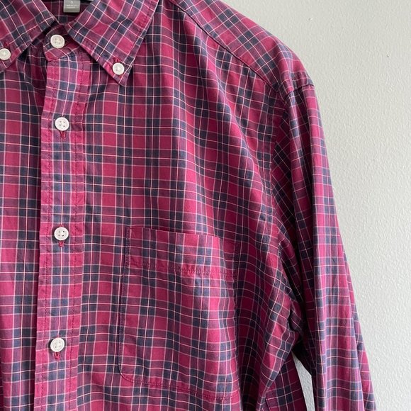 Uniqlo Mens S Long Sleeve Red Checked Casual Button Down - Picture 3 of 5